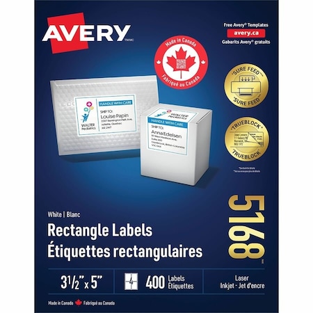Avery Printable Shipping Labels, PK400 05168