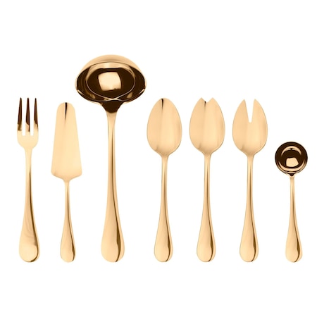 Mepra Brescia Serving Set - 7 Pieces - Gold 1020B2207O
