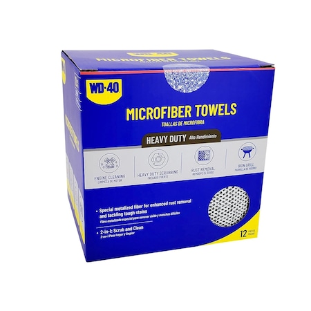 Wd-40 Heavy Duty Metalized Microfiber Towel - Gray Color, 12PK L40205