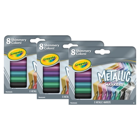 Crayola Metallic Markers, 8 Colors, 3PK 58-8647
