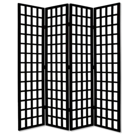 Homeroots 96" Black And White Folding Four Panel Screen Room Divider 274741