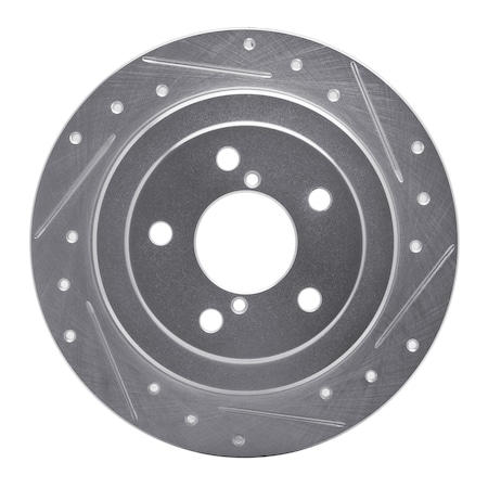 Dynamic Friction Co DFC Brake Rotor - Drilled and Slotted - Silver 631-13008R