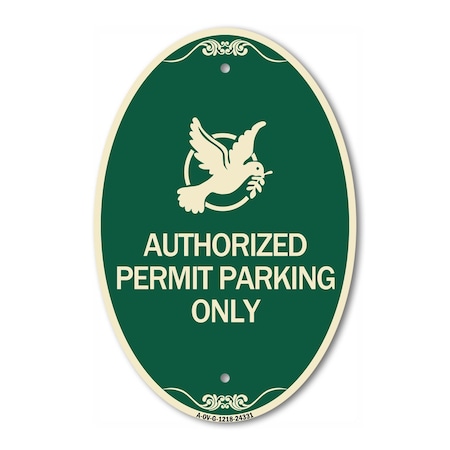 Signmission Authorized Church Parking Only With Graphic, 12 In X 18 In Architectural, Heavy Gauge Aluminum A-OV-G-1218-24331