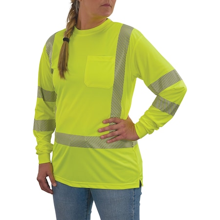 Ergodyne S Lime Class 3 Hi-Vis Long Sleeve Shirt Womens 8387