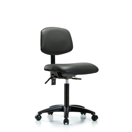 Blue Ridge Ergonomics Vinyl Chair, Med Bench, Tilt, Casters, Carbon BR-VMBCH-RG-T1-A0-NF-RC-8823