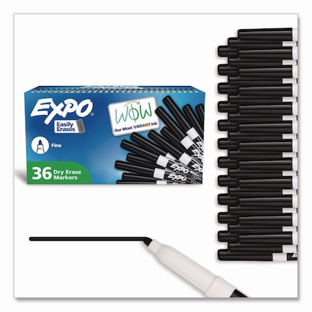 Expo Low-Odor Dry-Erase Marker Value Pack, Fine Bullet Tip, Black, 36PK 1921062A