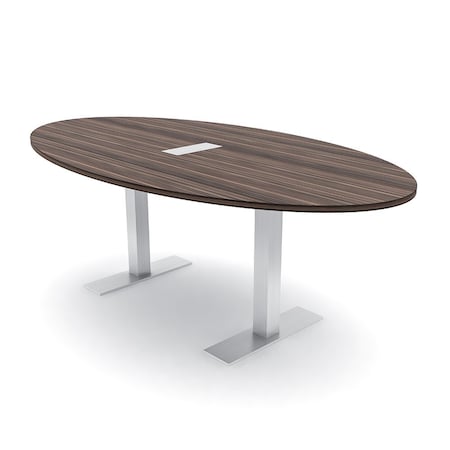 Skutchi Designs 4 Person Conference Table With Power Unit | 6' Oval Table | Harmony Series HAR-OVL-48X72-T-H3041-ESIL