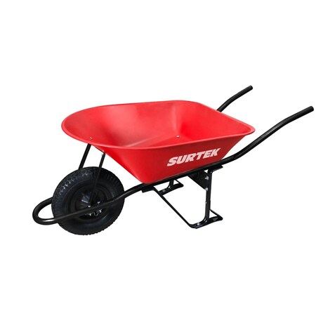 Surtek 6 Ft3 Reinforced Wheelbarrow With Metal Handle And Solid Wheel CAT60S