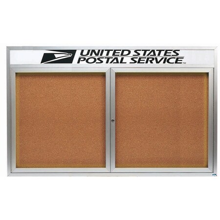 Aarco Illuminated Enclosed Bulletin Board w/ Header Clear Satin Anodized Al Frame, 48''Hx72''W DCC4872RHI