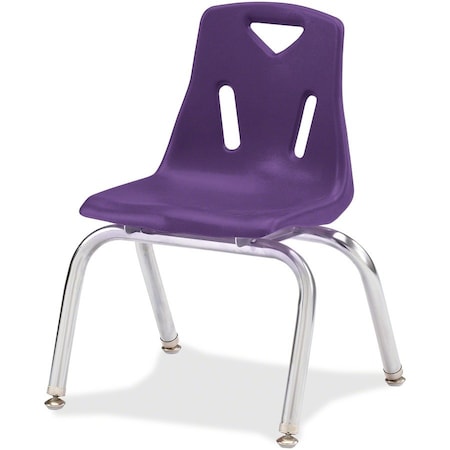 Jonti-Craft Berries Stacking Chair with Chrome-Plated Legs, 14 in. Ht, Purple 8144JC1004
