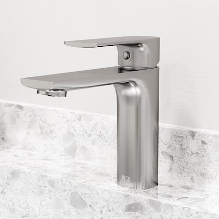 Vigo Davidson Single Handle Single-Hole Bathroom Faucet in Brushed Nickel VG01043BN