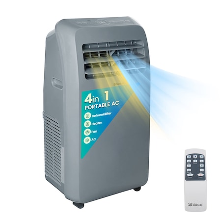 Edendirect 12,000 BTU (7,800 BTU DOE) Portable Air Conditioner Cools 450 sq. ft. with Heater, Dehum & Remote ZR-SPF2-12HG