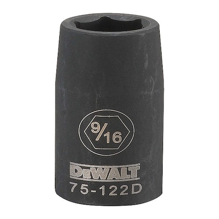 Dewalt Drive Impact Socket, 6PT 1/2, 9/16in SAE DWMT75122OSP