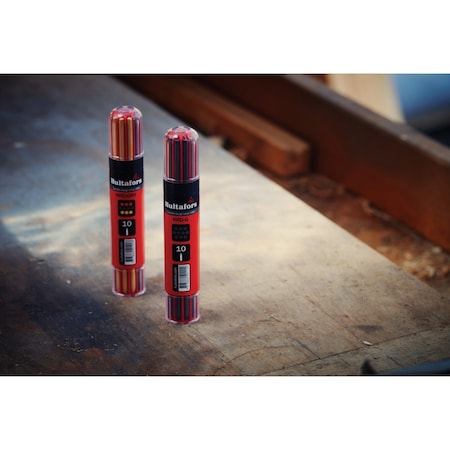 Hultafors Carpenter Pencil Refill with Smart Container Graphite Red & Yellow, 10-Piece 650120