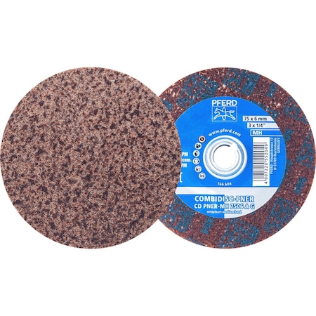 Pferd PFERD COMBIDISC Unitized Disc, 3in Dia, Type CD, Coarse, Medium-Hard, 6AC, Aluminum oxide 48514