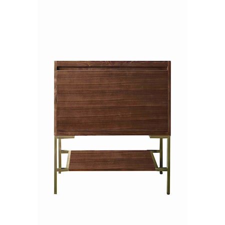 James Martin Vanities 31.5'' Single Vanity Cabinet, Mid-Century Walnut, Champagne Brass Base 805-V31.5-WLT-CB