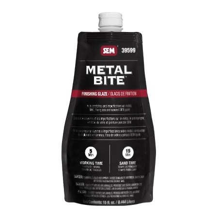 Sem Metal Bite Finishing Glaze, 15 oz Pouch, Light Blue, Liquid 39599