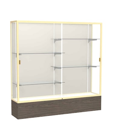 Ghent Floor Display Case 72x72x16, Plaque, Champange 2076PB-GD-WV