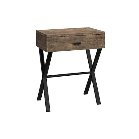 Homeroots 22" Black And Brown Wood And Metal End Table With Drawer 333206