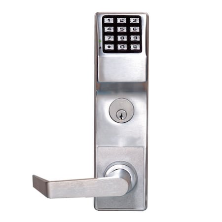 Alarm Lock Non-Weatherized Left Hand Trilogy Electronic Digital Classroom Mortise Lever Lock Satin Chrome DL2700CRL26D