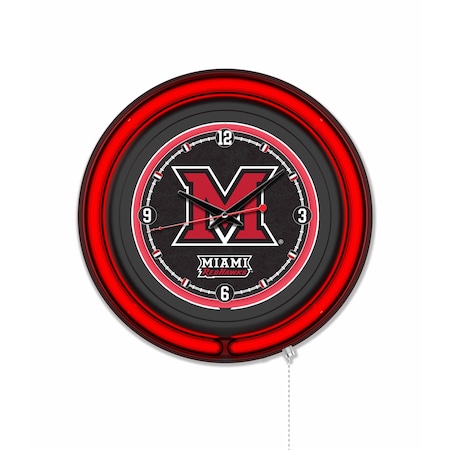 Holland Bar Stool Miami University OH 15 Double Neon Wall Clock Clk15BK