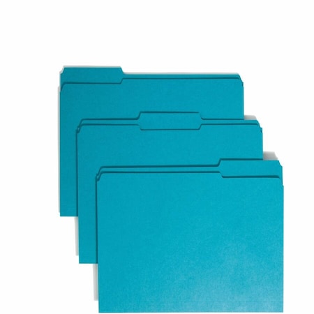 Smead Pressboard Folder Top Tab, Teal, PK100 13134