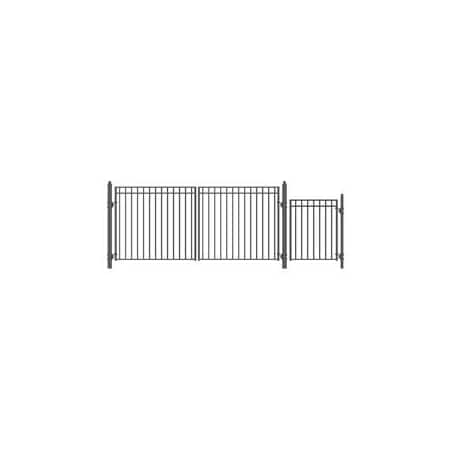Aleko 14 ft. Madrid Style Steel Swing Dual Driveway with Pedestrian Gate, Black SET14X4MADD-UNB
