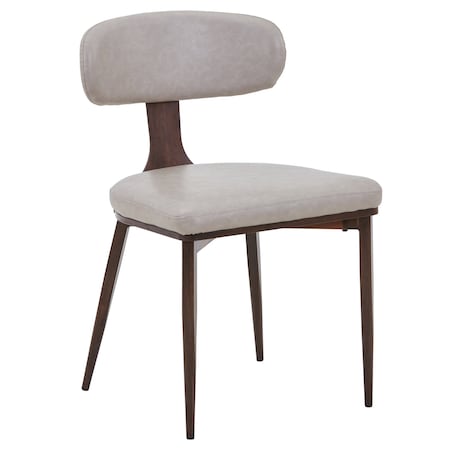 Leisuremod Dilenny Faux Leather Dining Chair - Modern Padded Side Chair with Steel Legs DC49LGR