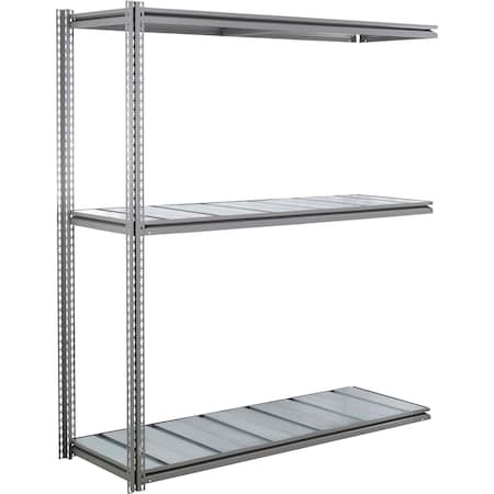 Global Industrial 3 Shelf, Heavy Duty Boltless Shelving Z Beam Add On, 72Wx24Dx96H, Steel Deck B3153041