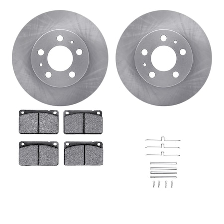 Dynamic Friction Co DFC Rotors with EURO 5000 Ceramic Brake Pads includes Hardware 6612-27003