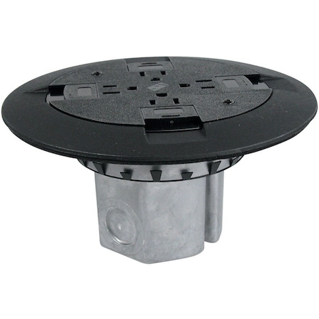 Wiremold Electrical Box, 18 cu in, Outlet Box Type, Aluminum 861QTCBK