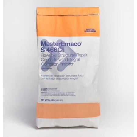 Sika SikaEmaco S 466 CI Flowable Structural-Repair Concrete with Integral Corrosion Inhibitor 55LB Bag 815054