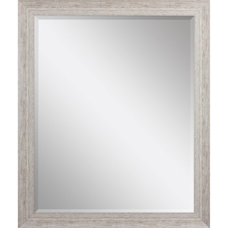 Homeroots 34" White Distressed Wood Framed Accent Mirror 632850
