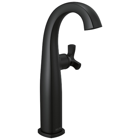 Delta Stryke Single Handle Vessel Bathroom Faucet, 6.44 in, Matte Black 7776-BL-DST