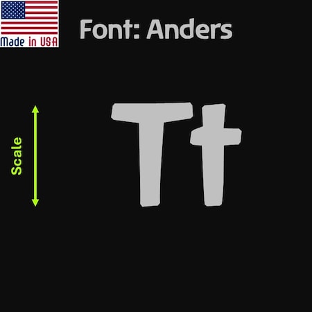 Aacc Self-Adhesive Vinyl Letter: T, Scale: 8 in. Color: Silver Font: Anders by AACC-Anders-UT-Silver-I8x1