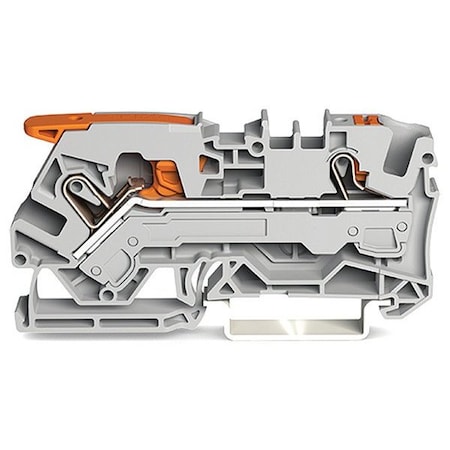 Wago Terminal Block, 2.94" L, 1.55" W, 800V, Gray 2106-5201