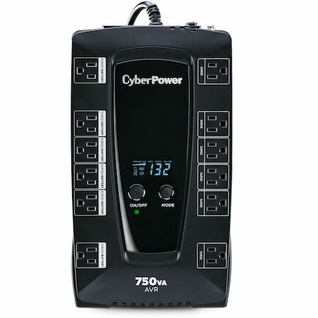 Cyberpower UPS System, Line Interactive, Out: 120 V AC In: 120 V AC AVRG750LCD