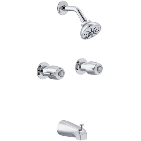 Gerber Classics 2-Handle Threaded Escutcheon Tub & Shower Fitting, IPS/Sweat, 1.75gpm, Chrome G0048720