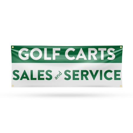 Signmission Golf Carts Sales and Service, 18 Inch x 48 Inch, Vinyl Banner B-30677