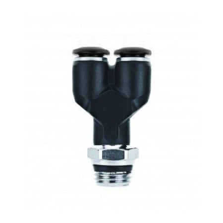 Usa Industrials Push to Connect Tube Fitting, Nylon, Male Double Wye Swivel, 4 mm Tube OD x 1/4in Universal Male ZUSA-TF-PTC-2099