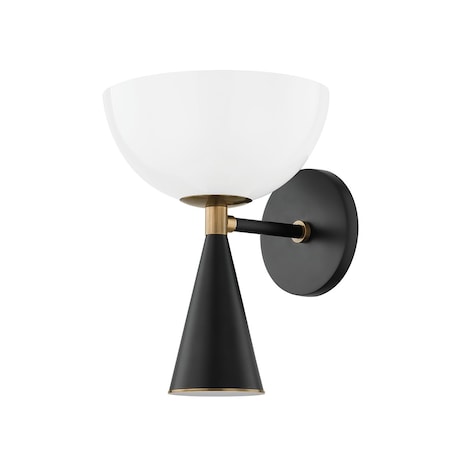 Troy Lighting Payson 1 Light Wall Sconce 8 In. Patina Brass B1511-PBR/SBK