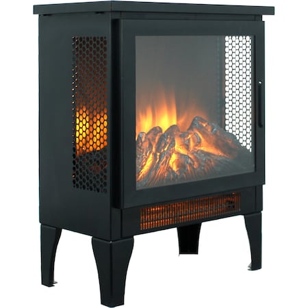 Edendirect 14.2 in. Freestanding Electric Fireplace with 3D Flame Effect in Black ZR-W1769P205859