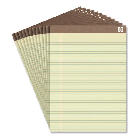 Tru Red Recycled Notepads, Narrow Rule, (50) Canary Yellow 8.5 x 11 Sheets, 12PK TR59937/TR58186