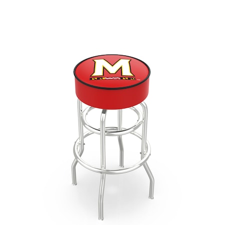Holland Bar Stool Co 30" 4" Maryland Cushion Seat, Double-Ring Chrome Swivel Bar Stool L7C130Mrylnd