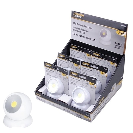 Powerzone Robot Light, AAA Battery, Alkaline Batteries Battery, LED Lamp, 220 Lumens, White 12621