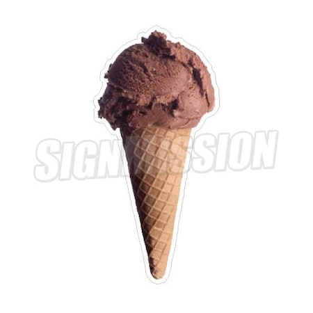 Signmission Ice Cream Sugar Cone Choc, 12 Inch, Vinyl D-Ice Cream Sugar Cone Choc
