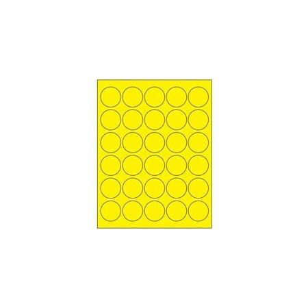 Bubblefast 1 5/8'' Fluorescent Circle Laser Labels BFLL192YE