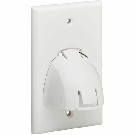 Eaton Tripp Lite Series Single-Gang Up-or Down-Angle Bulk Cable Wall Plate, White, TAA N042-BC1-WH
