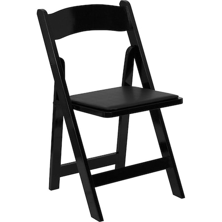 Flash Furniture Folding Chair, Wood, Black XF-2902-BK-WOOD-GG
