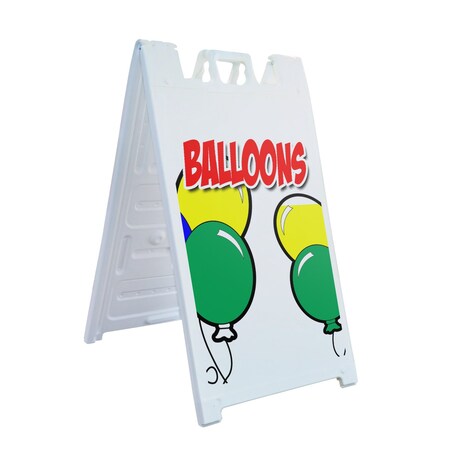 Signmission Balloons, A-Frame & 2 Decals Installed, Heavy-Duty Plastic Frame SBHD-D-2436-Balloons